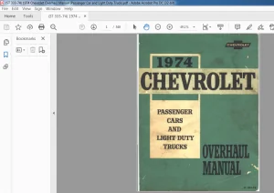 1974 Chevrolet Passenger Car & light duty Truck Overhaul Manual - PDF DOWNLOAD
