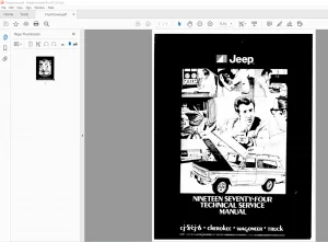 1974 Jeep CJ-5 CJ-7 Cherokee Wagoneer & Truck Service Manual - PDF DOWNLOAD