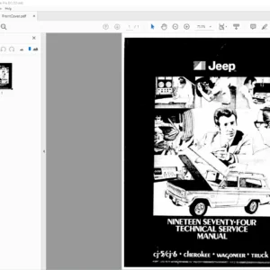 1974 Jeep CJ-5 CJ-7 Cherokee Wagoneer & Truck Service Manual - PDF DOWNLOAD