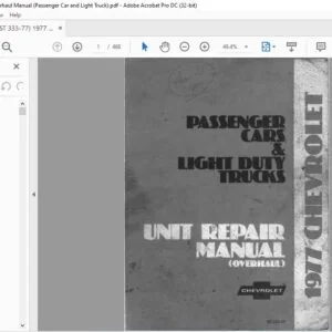 1977 Chevrolet Light Duty Truck & Passengers Cars Repair Manual