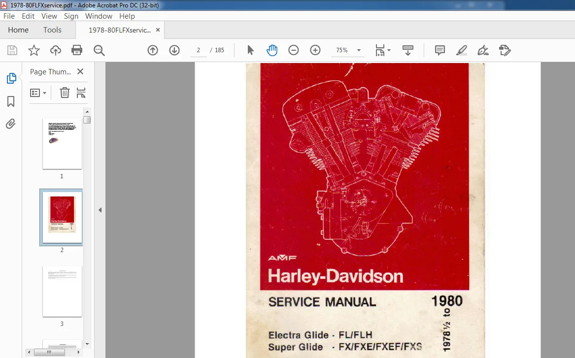 1978-1980 HARLEY DAVIDSON FL FX SERVICE MANUAL 