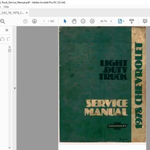 1978 Chevrolet Light Duty Truck Service Manual