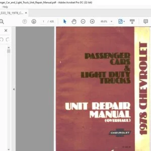 1978 Chevrolet Light Duty Trucks & Passengers Cars Repair Manual