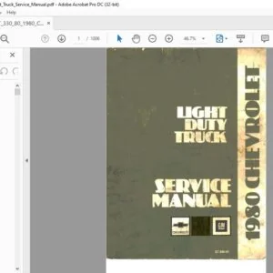 1980 Chevrolet ST330-80 Light Duty Truck Service Manual