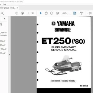 1980 Yamaha Snowmobile ET250 Supplementary service Manual