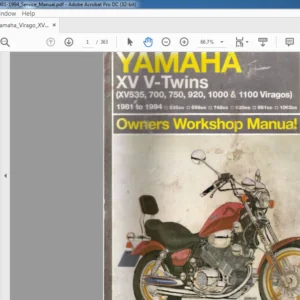 1981 - 1994 Yamaha XV535-1100 Owners Workshop Manual - PDF DOWNLOAD