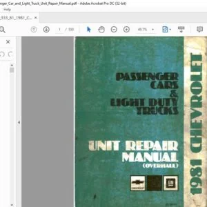 1981 Chevrolet ST333-81 Light Duty Trucks & Passengers Cars Repair Manual