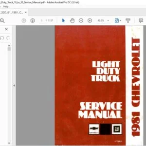 1981 Chevrolet ST352-80 Light Duty Truck Service Manual