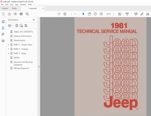 1981 Jeep CJ-5 CJ-7 Cherokee Wagoneer & Truck Technical Service Manual - PDF DOWNLOAD