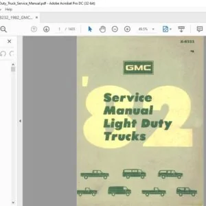 1982 X8232 GMC Light Duty Trucks Service Manual - PDF DOWNLOAD