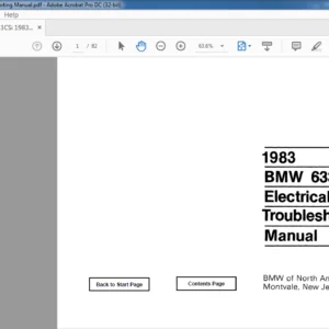 1983 BMW 633CSi Electrical Troubleshooting Manual