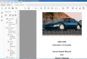 1984-1996 Chevrolet C-4 Corvette Owner’s Manual - PDF DOWNLOAD