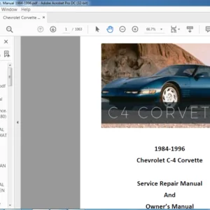 1984-1996 Chevrolet C-4 Corvette Owner’s Manual - PDF DOWNLOAD