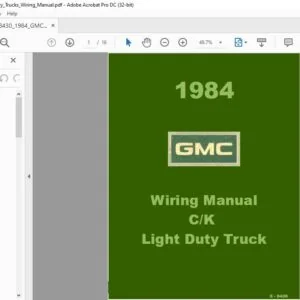 1984 X8430 GMC Light Duty Trucks CK Wiring Manual