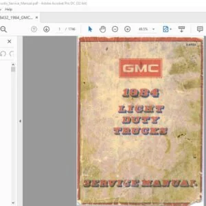 1984 x-8432 GMC Light Duty Trucks Service Manual - PDF DOWNLOAD