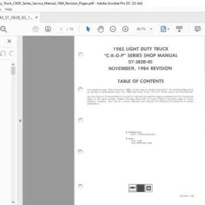 1985 ST-382B-85 GM Light Duty Truck C-K-G-P Series Shop Manual - PDF DOWNLOAD