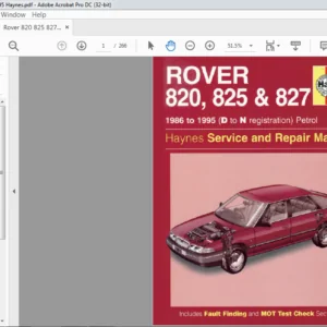 1986-1995 ROVER 820 825 & 827 SERVICE MANUAL