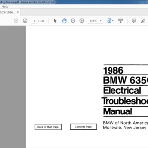 1986 BMW 635CSi Electrical Troubleshooting Manual