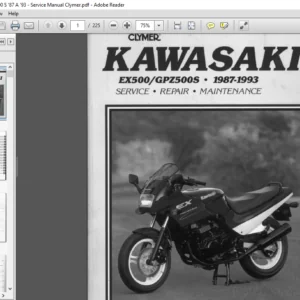 1987-1993 Kawasaki EX500 GPZ500S Clymer Service Manual - PDF DOWNLOAD