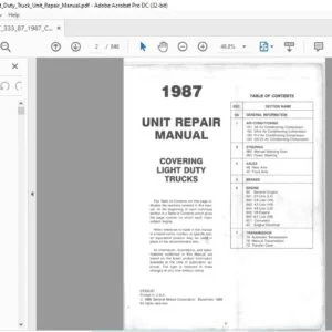 1987 CHEVROLET LIGHT DUTY TRUCK UNIT REPAIR MANUAL - PDF DOWNLOAD