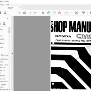 1988 HONDA CIVIC COUPLE CRX CHASSIS MAINTENANCE & REPAIR SHOP MANUAL