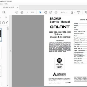 1989-1993 MITSUBISHI GALANT CHASSIS SERVICE MANUAL