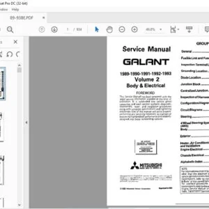 1989-1993 MITSUBISHI GALANT SERVICE MANUAL