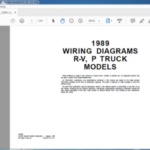 1989 GM Light Duty Truck R-V, P WIRING DIAGRAMS MANUAL - PDF DOWNLOAD