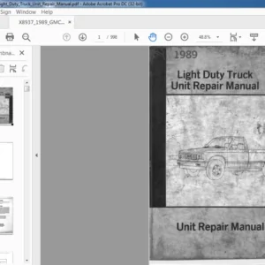 1989 X8937 GMC Light Duty Truck Unit Repair Manual -  PDF DOWNLOAD