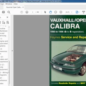 1990-1998 Vauxhall Opel Calibra 3502 Service & Repair Manual - PDF DOWNLOAD