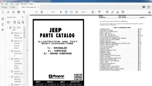 1991-1993 Jeep Cherokee Wrangler Grand Cherokee Parts Manual - PDF DOWNLOAD