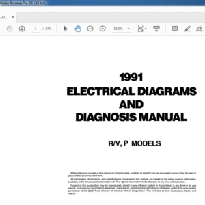1991 GMC RVP ELECTRICAL DIAGRAMS MANUAL - PDF DOWNLOAD