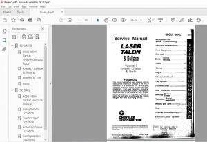 1992-1994 MITSUBISHI LASER TALON ECLIPSE SERVICE MANUAL