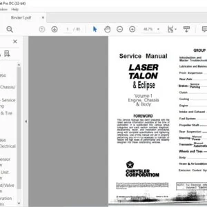 1992-1994 MITSUBISHI LASER TALON ECLIPSE SERVICE MANUAL