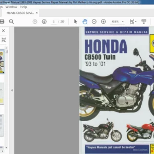 1993-2001 HONDA CB500 TWIN SERVICE MANUAL