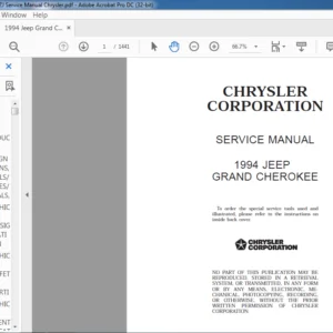 1994 Jeep Grand Cherokee ZJ Service Manual - PDF DOWNLOAD