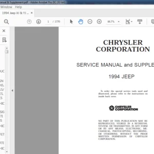 1994 Jeep XJ & YJ Service Manual & Supplement - PDF DOWNLOAD