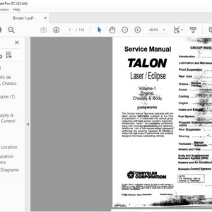 1995-1996 MITSUBISHI LASER TALON ECLIPSE SERVICE MANUAL