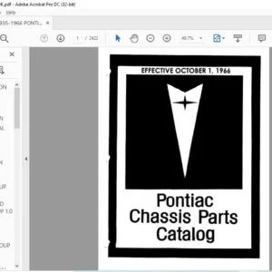 1996 PONTIAC CHASSIS PARTS CATALOG MANUAL