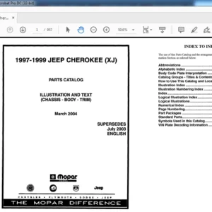 1997-1999 Jeep Cherokee (XJ) Parts Catalog Manual - PDF DOWNLOAD