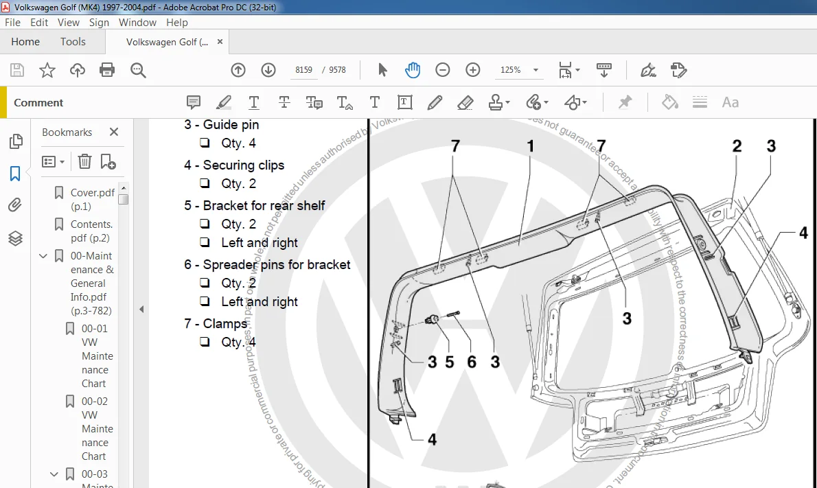 1997-2004 Volkswagen Golf MK4 Service Manual