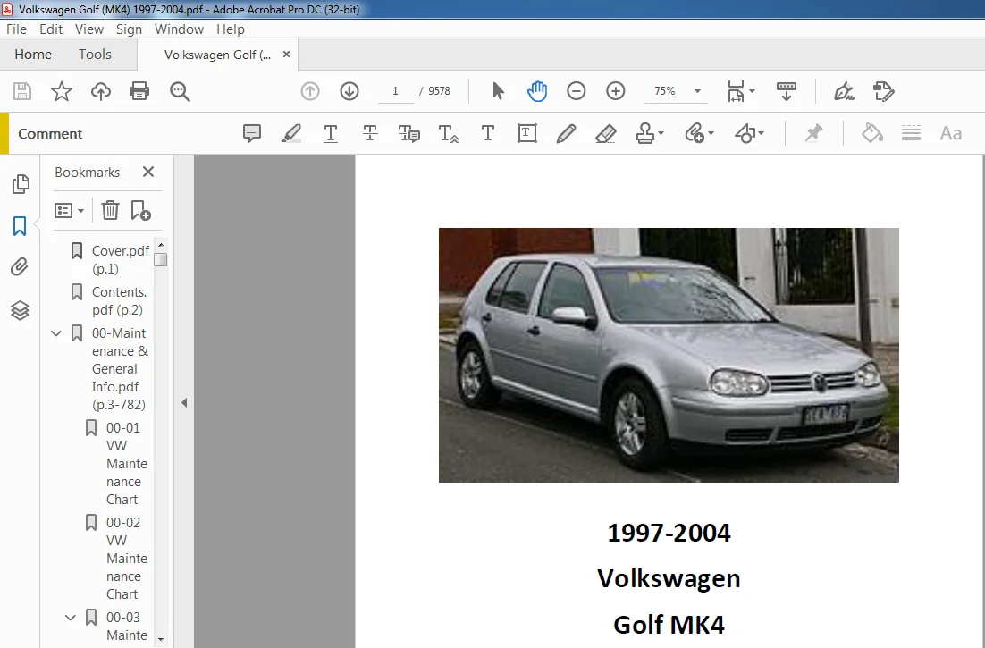 1997-2004 Volkswagen Golf MK4 Service Manual