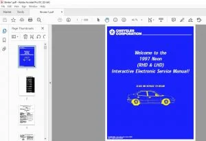 1997 Chrysler neon RHD LHD Interactive Electronic Service Manual
