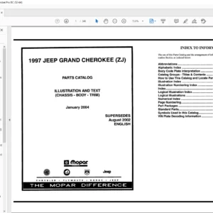 1997 Jeep Grand Cherokee ZJ Parts List Manual - PDF DOWNLOAD