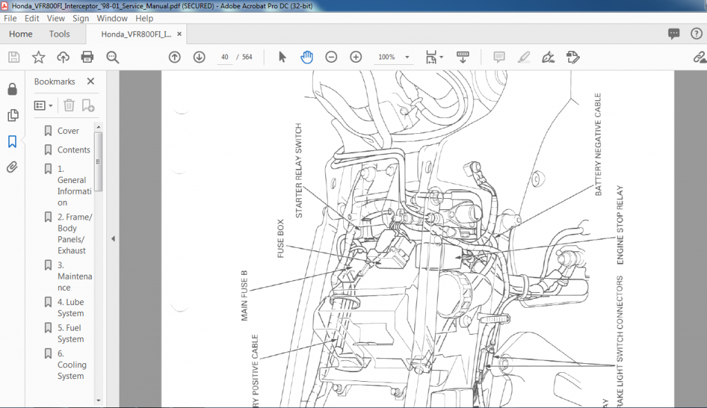 1998-2001 Honda VFR800 INTERCEPTOR SERVICE MANUAL - PDF DOWNLOAD ...