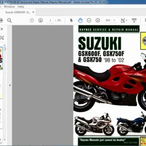 1998-2002 SUZUKI GSX600F GSX750F GSX750 SERVICE MANUAL