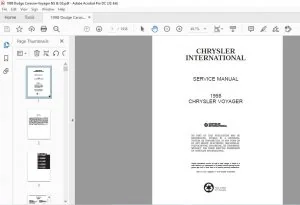 1998 CHRYSLER VOYAGERS SERVICE MANUAL