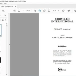 1998 CHRYSLER VOYAGERS SERVICE MANUAL