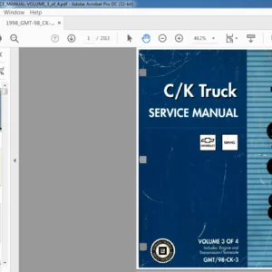 1998 Chevrolet 98 CK 3 Truck Service Manual