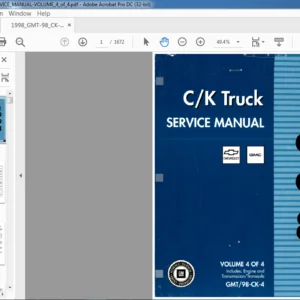 1998 Chevrolet 98 CK 4 Truck Service Manual